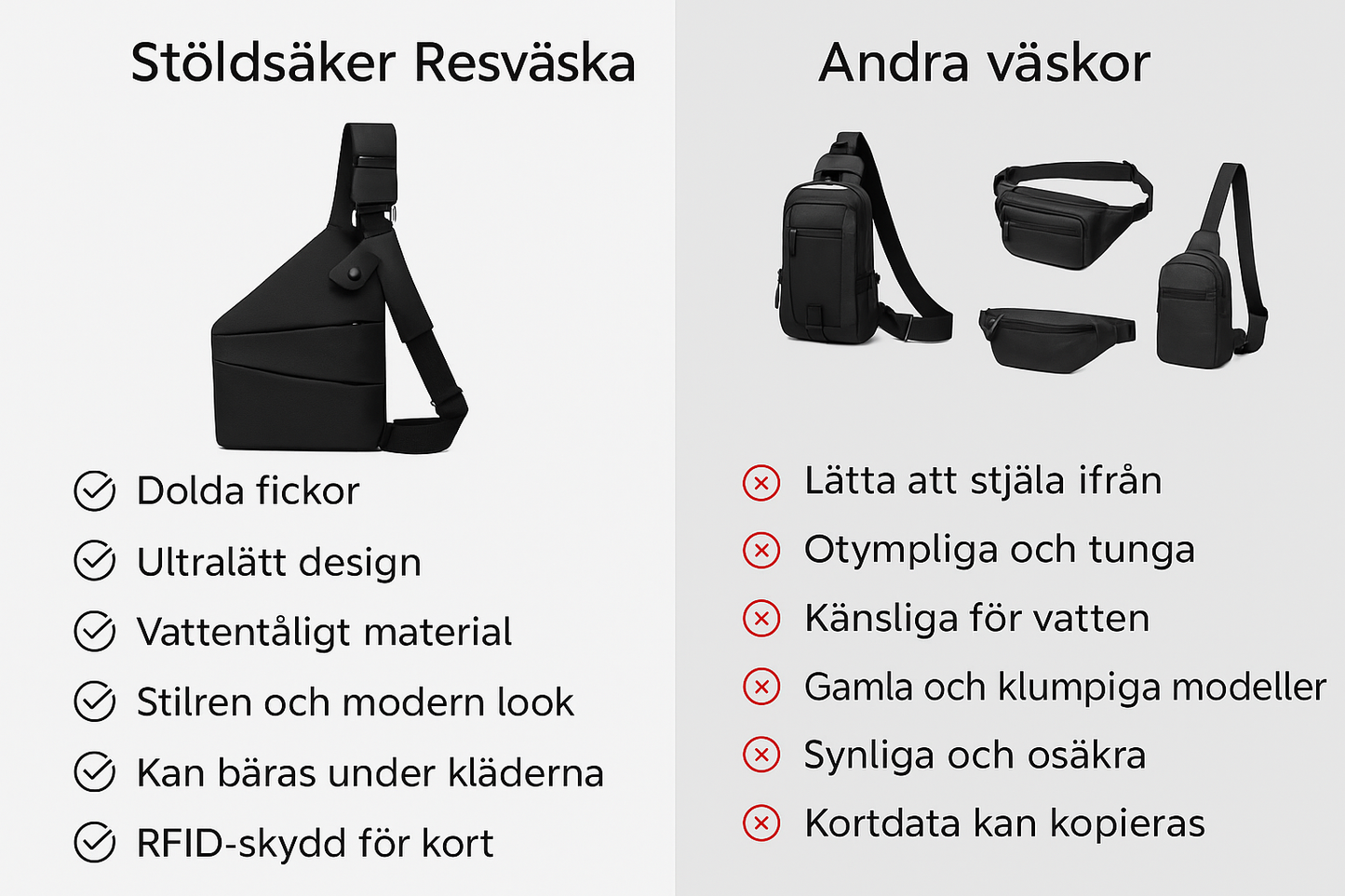 ReseStödet™ Stöldsäker Resväska
